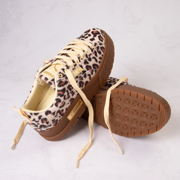 PUMA Mayze platform sneaker fuzzy leopard print size 8.5 womens shoes. - Picture 1 of 5